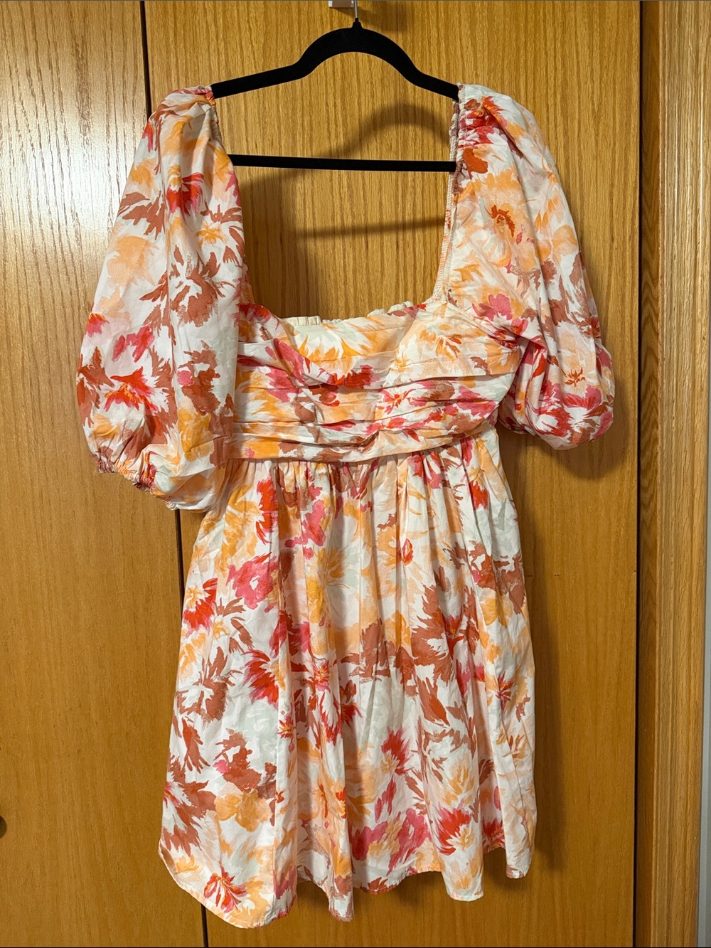 Abercrombie & Fitch Emerson Poplin Puff-Sleeve Mini Dress